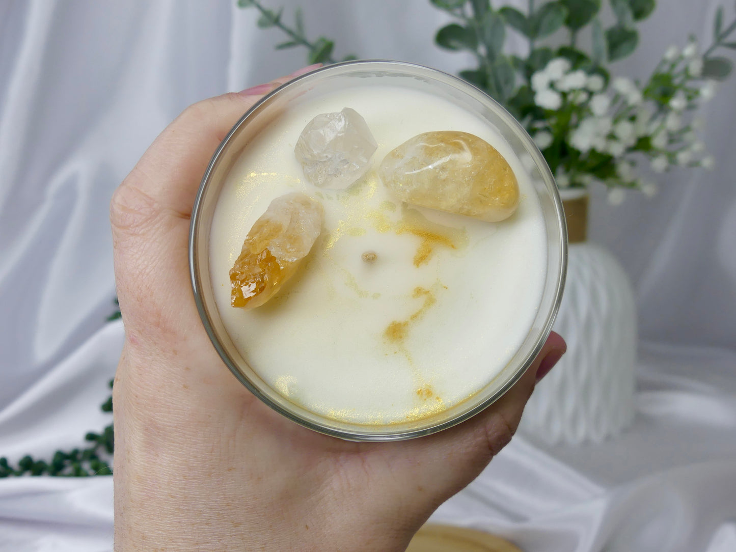 Citrine Crystal Candle (Pineapple Mango)