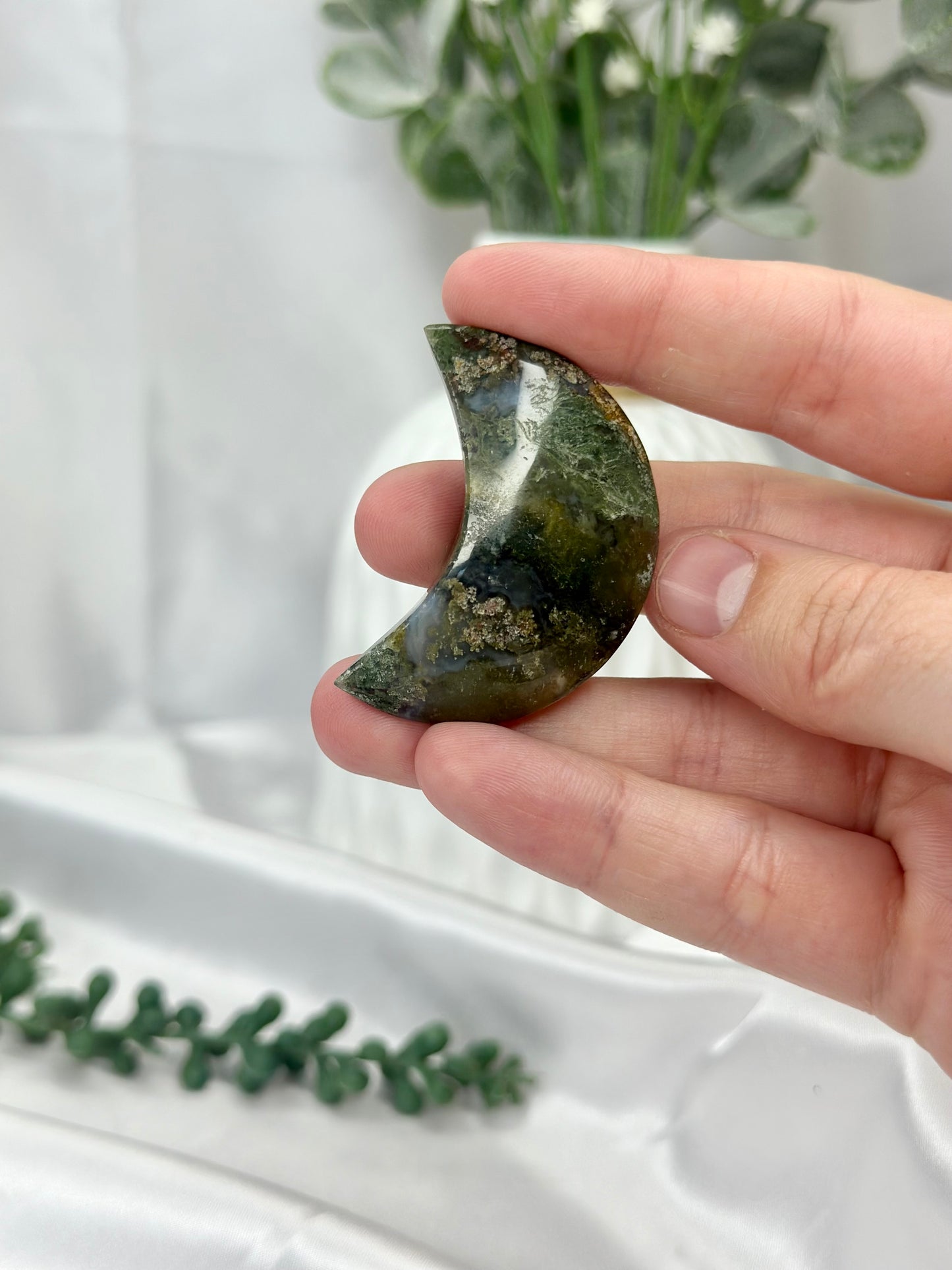 Moss Agate Moon (B)