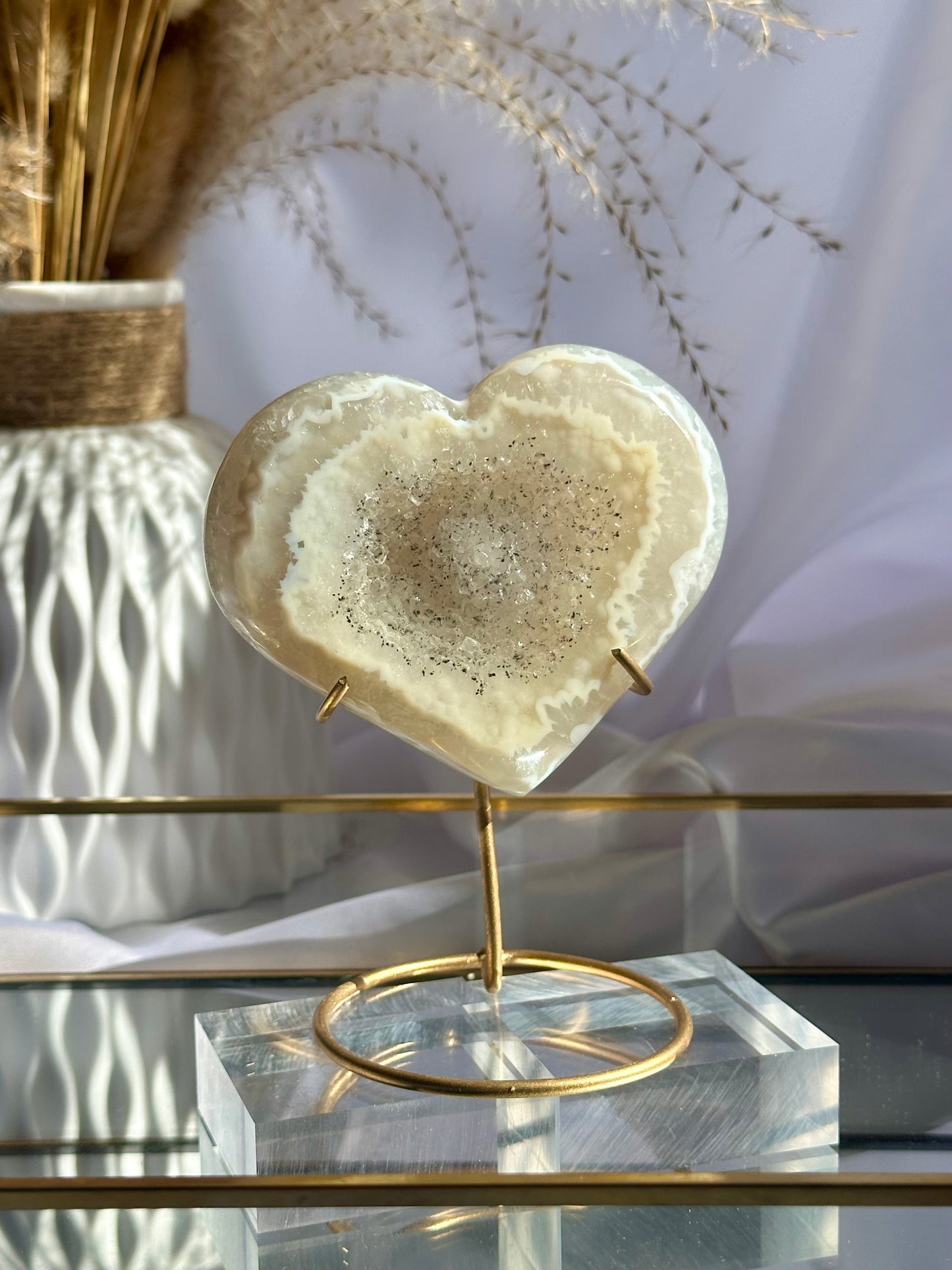 Agate Heart With Stand (C)