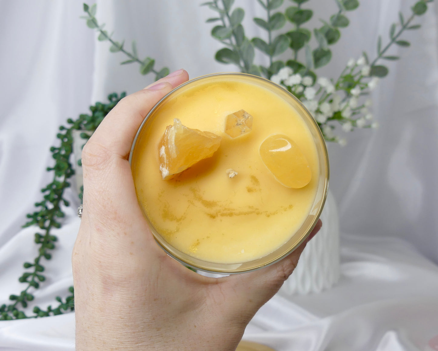 Orange Calcite Crystal Candle (XOX On The Beach)