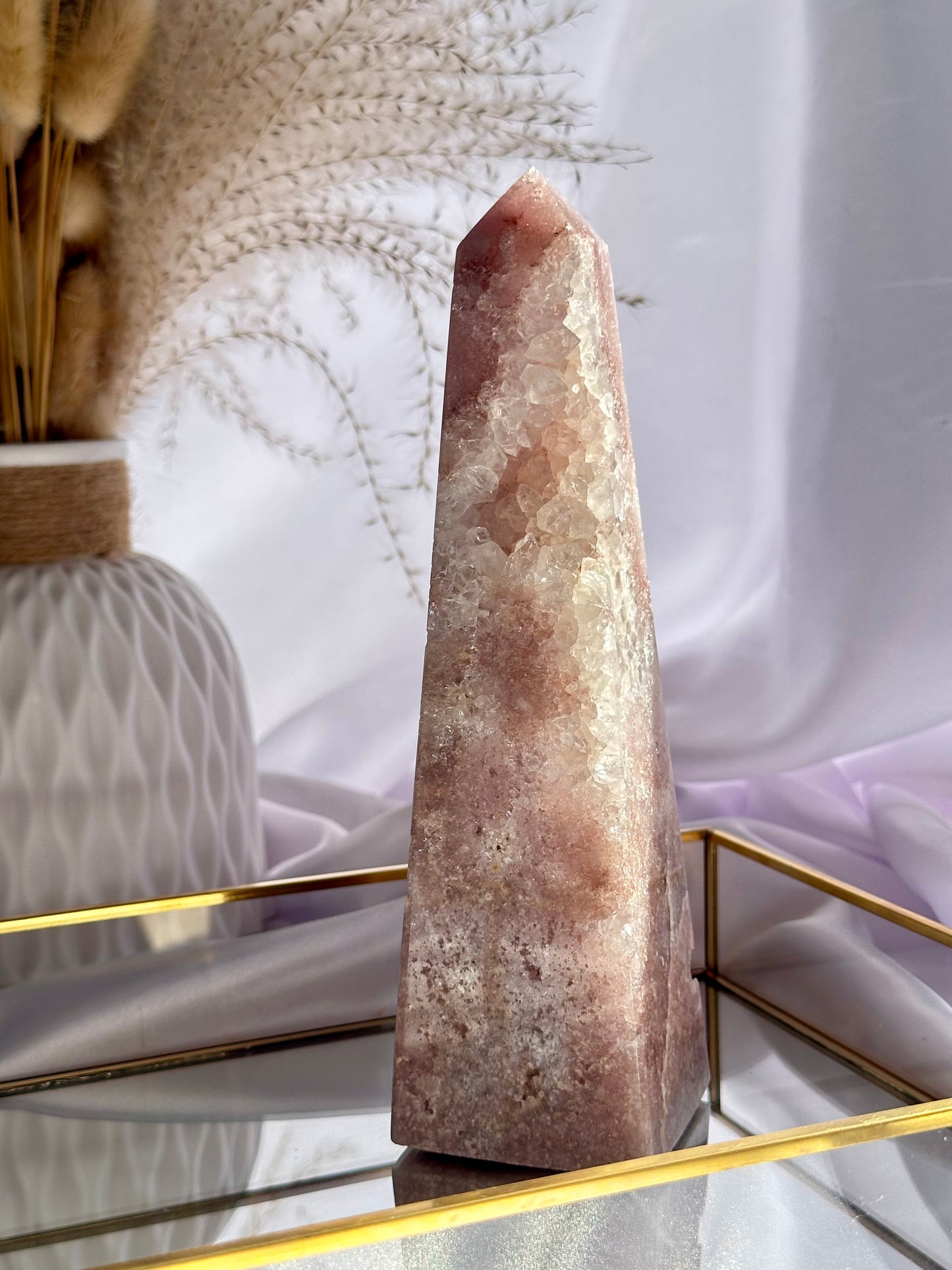 Large Pink Amethyst Tower