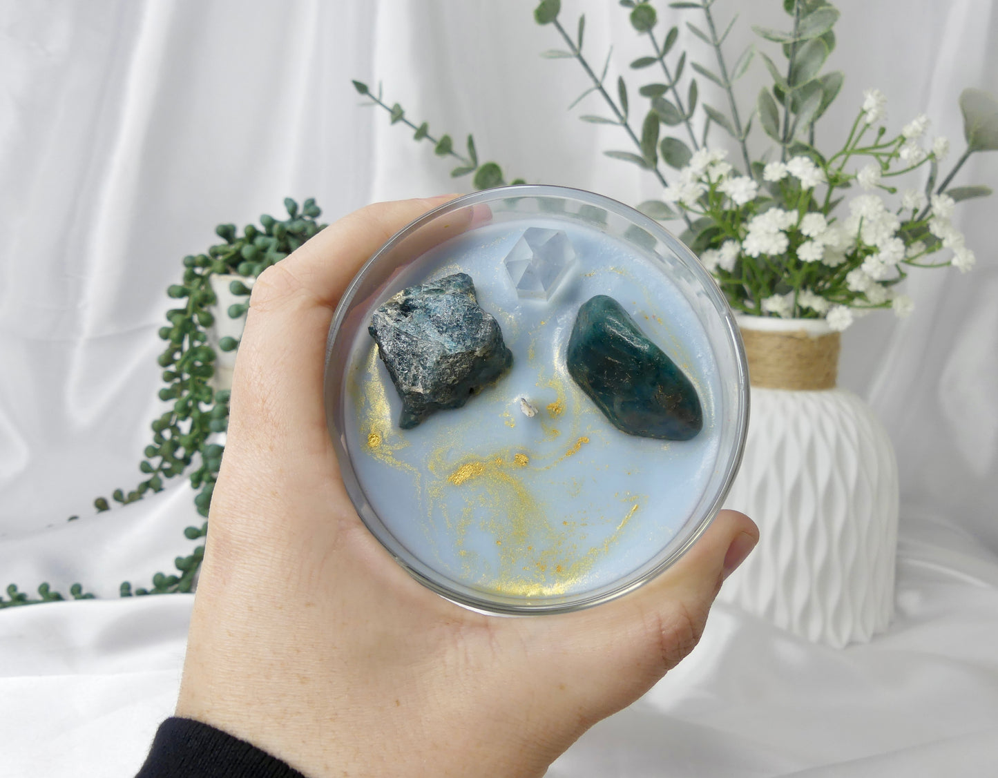 Blue Apatite Crystal Candle (Killer Queen)