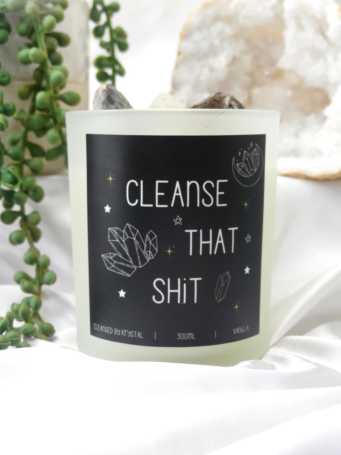 Cleanse That Shit Crystal Candle