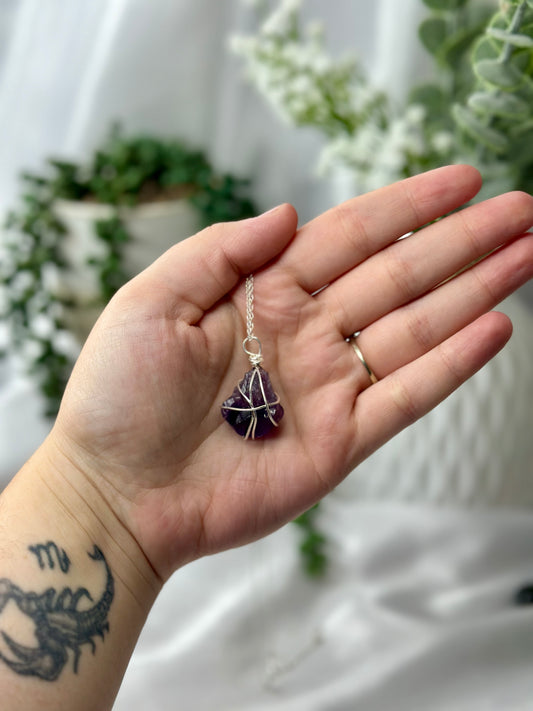 Amethyst Point Wire Wrapped Necklace