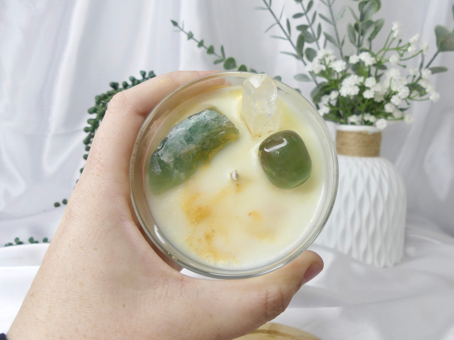 Fluorite Crystal Candle (Vanilla Lavender)