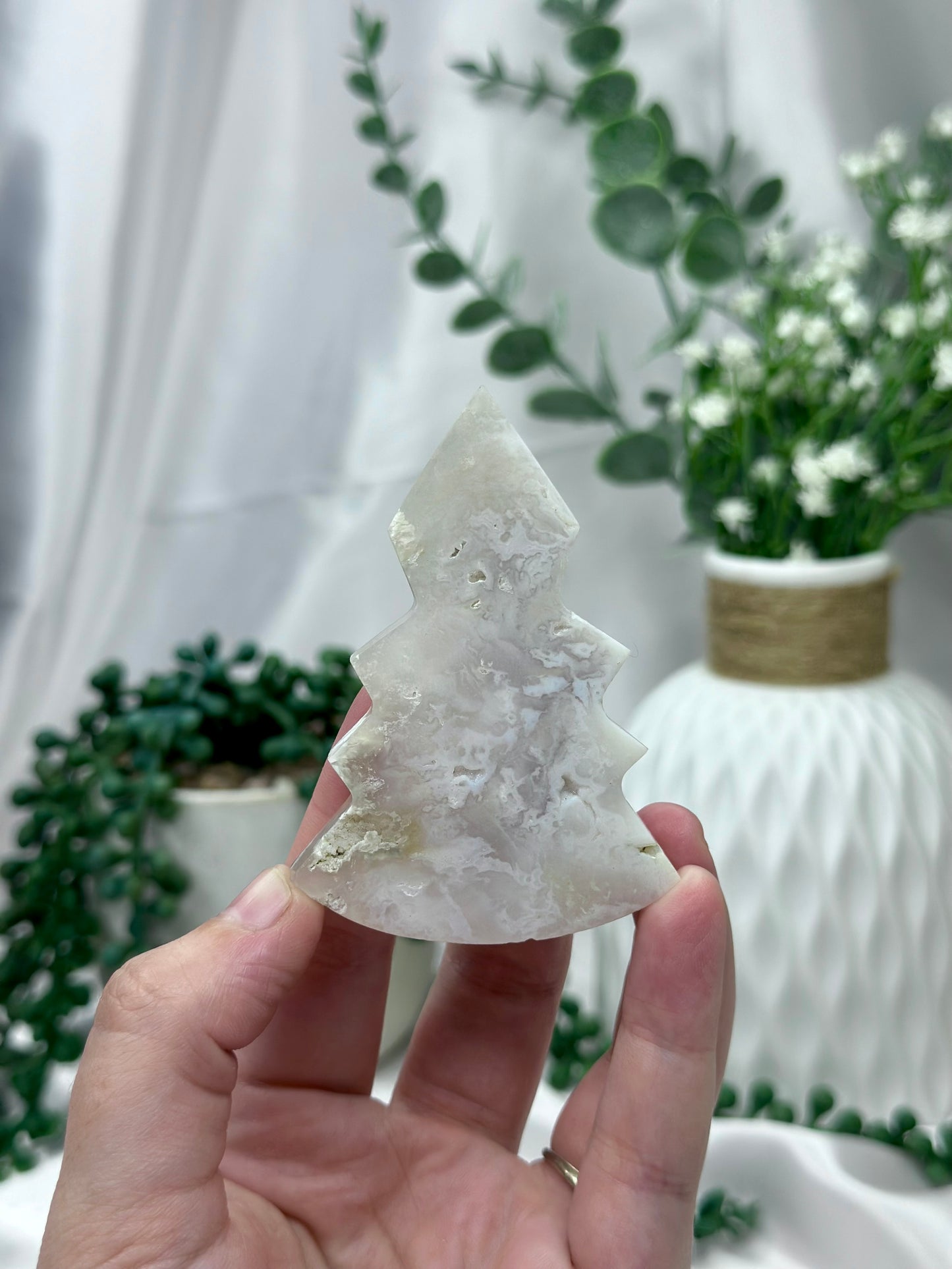 Plum Agate Christmas Trees