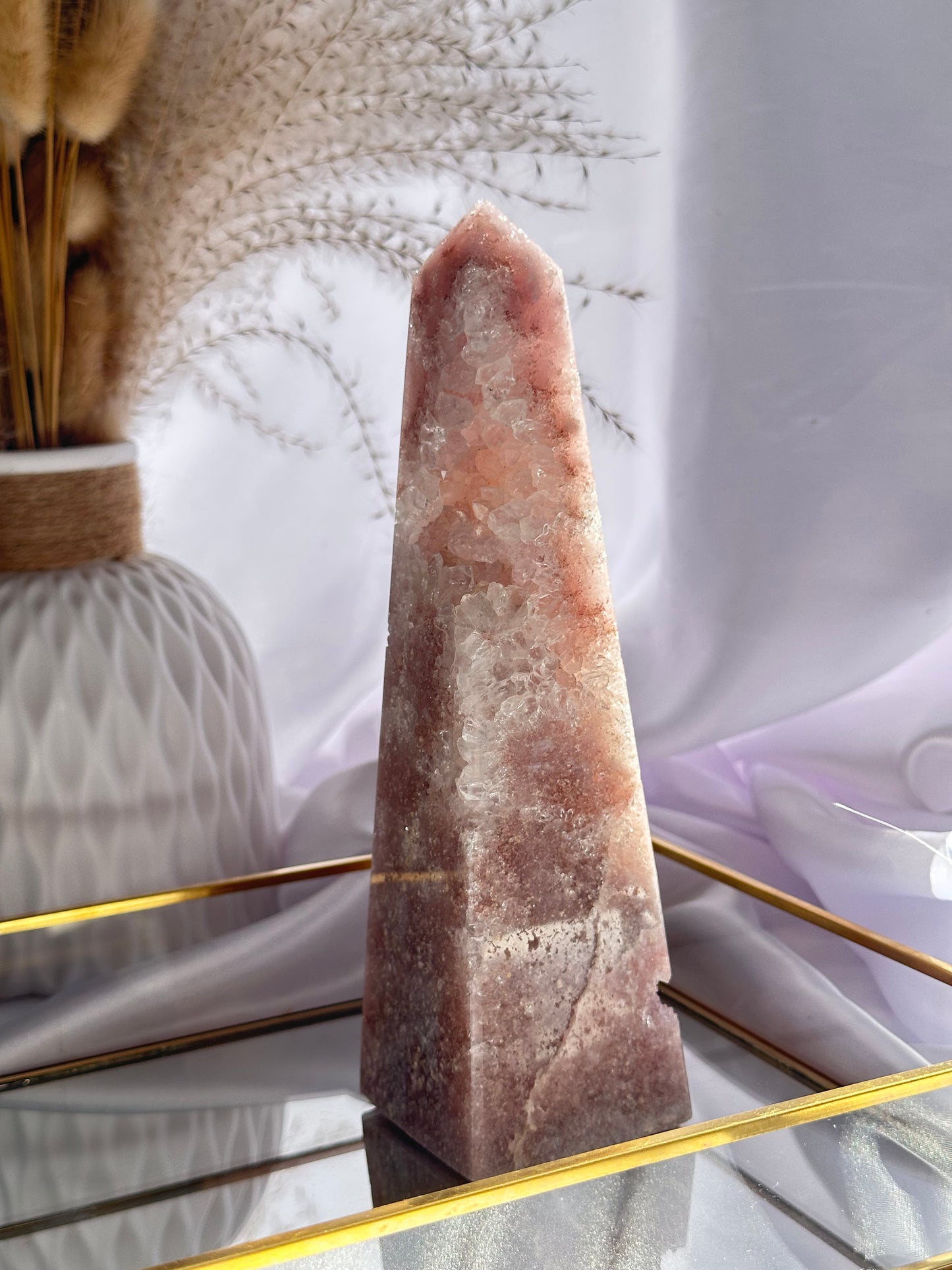 Large Pink Amethyst Tower