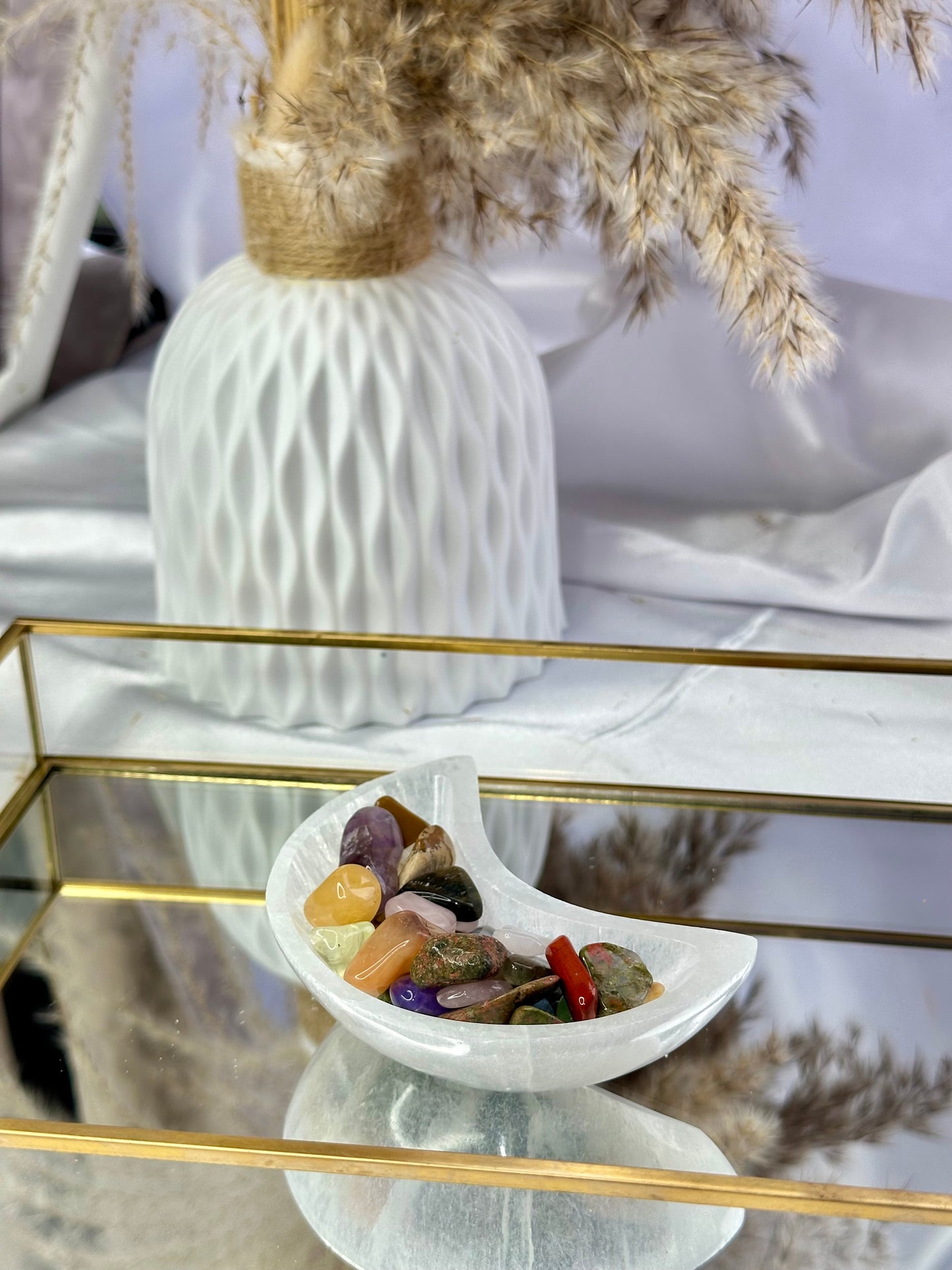 Selenite Moon Bowl