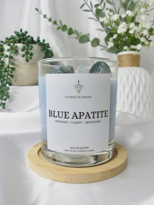 Blue Apatite Crystal Candle (Killer Queen)