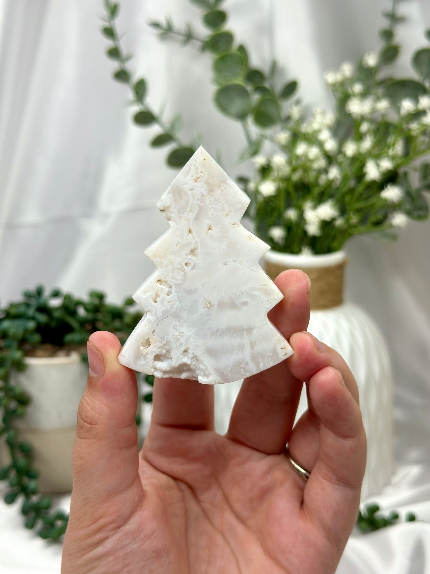 Plum Agate Christmas Trees