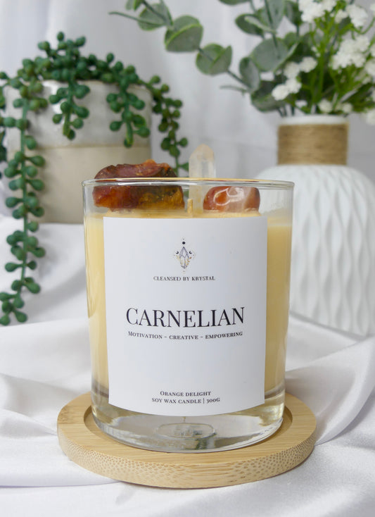 Carnelian Crystal Candle (Orange Delight)