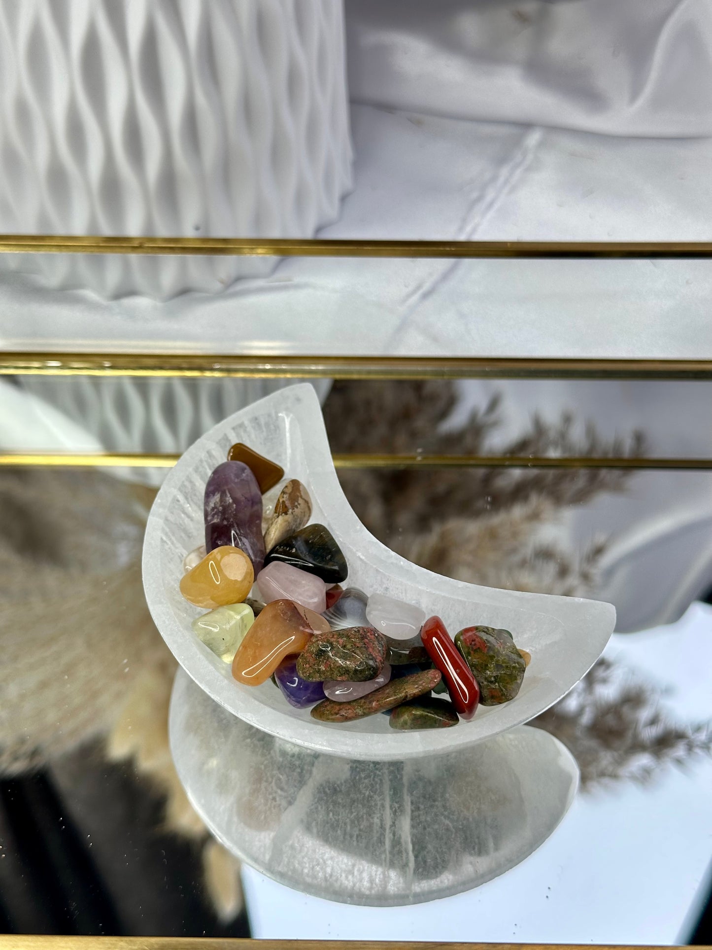 Selenite Moon Bowl