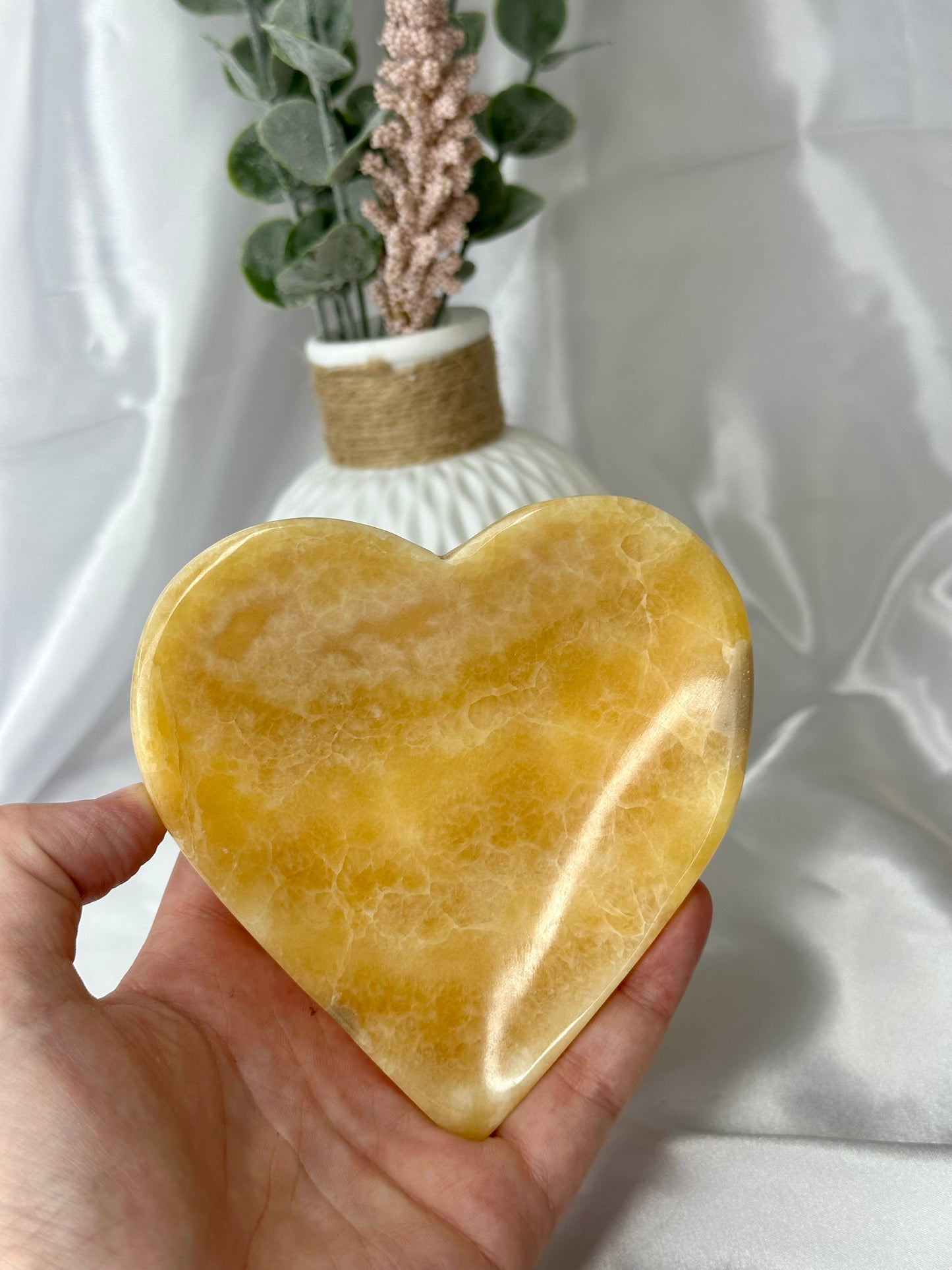 Mango Calcite Heart Bowl