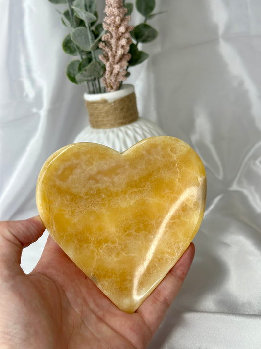 Mango Calcite Heart Bowl