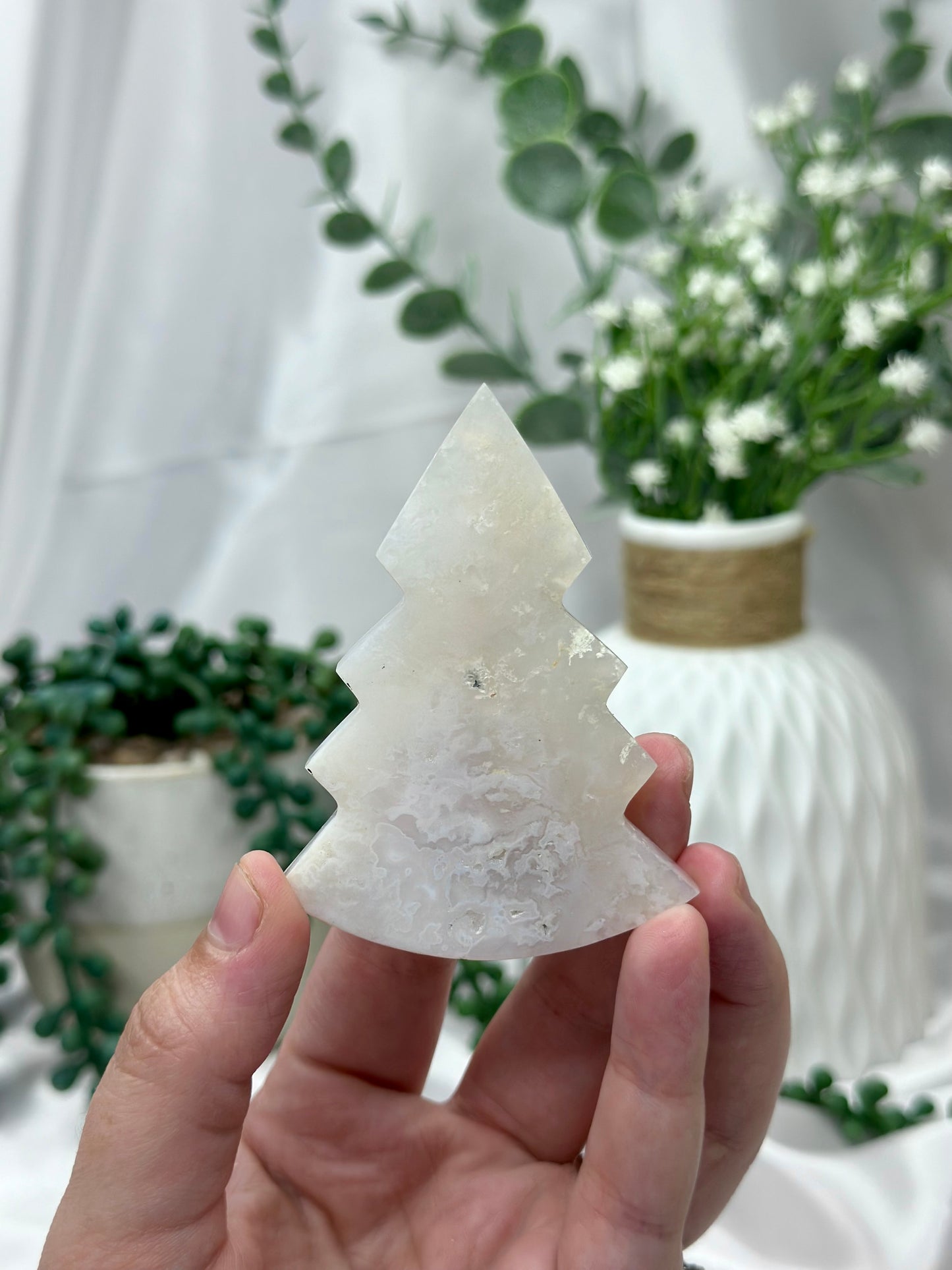 Plum Agate Christmas Trees
