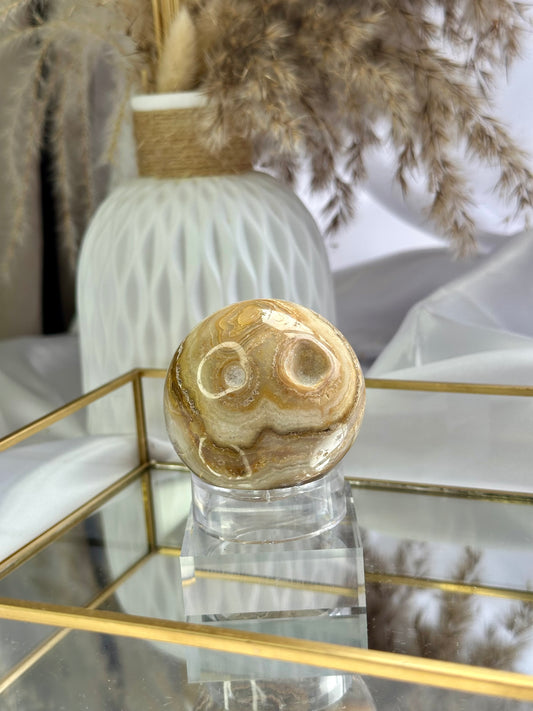 Yellow Crazy Lace Agate Sphere