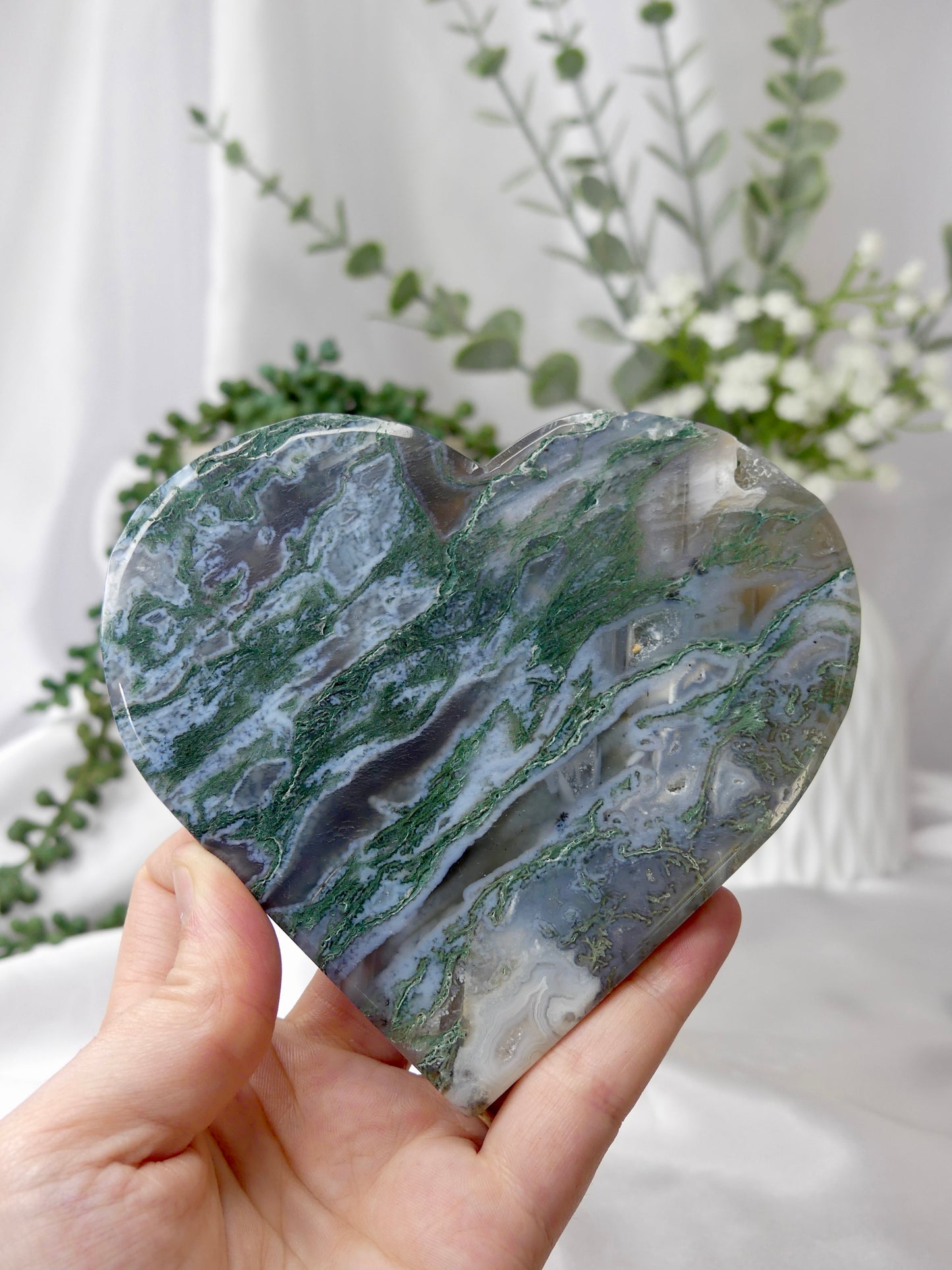 Moss Agate Heart