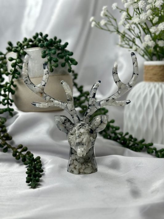 Rainbow Moonstone Resin Deer