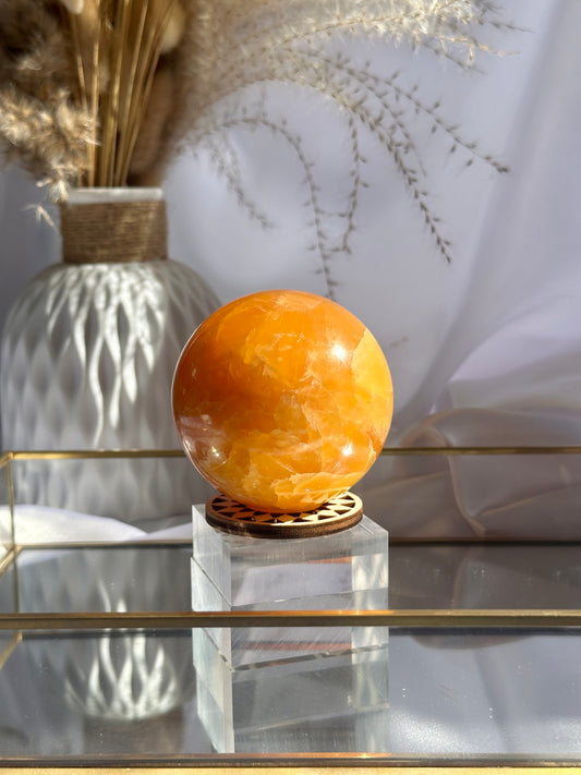 Juicy Orange Calcite Sphere