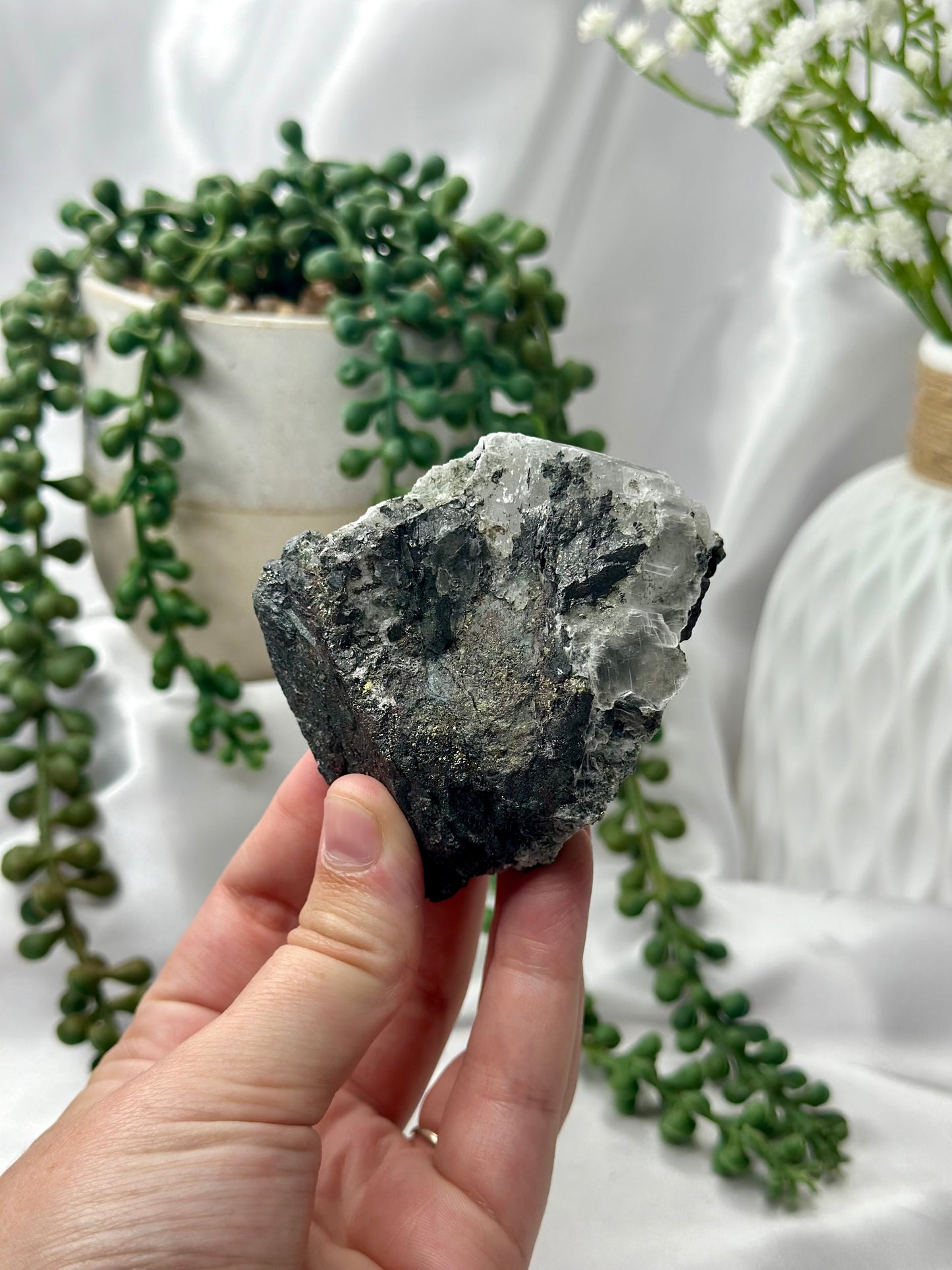 Pure Selenite With Pyrite (HQ) (C)