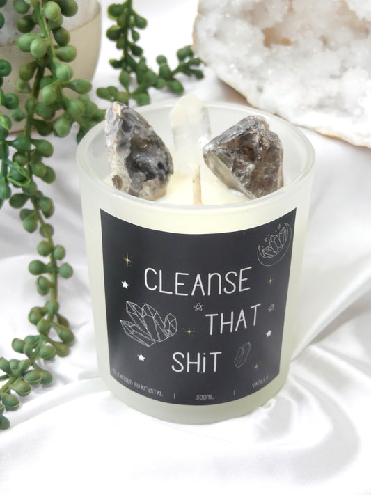 Cleanse That Shit Crystal Candle