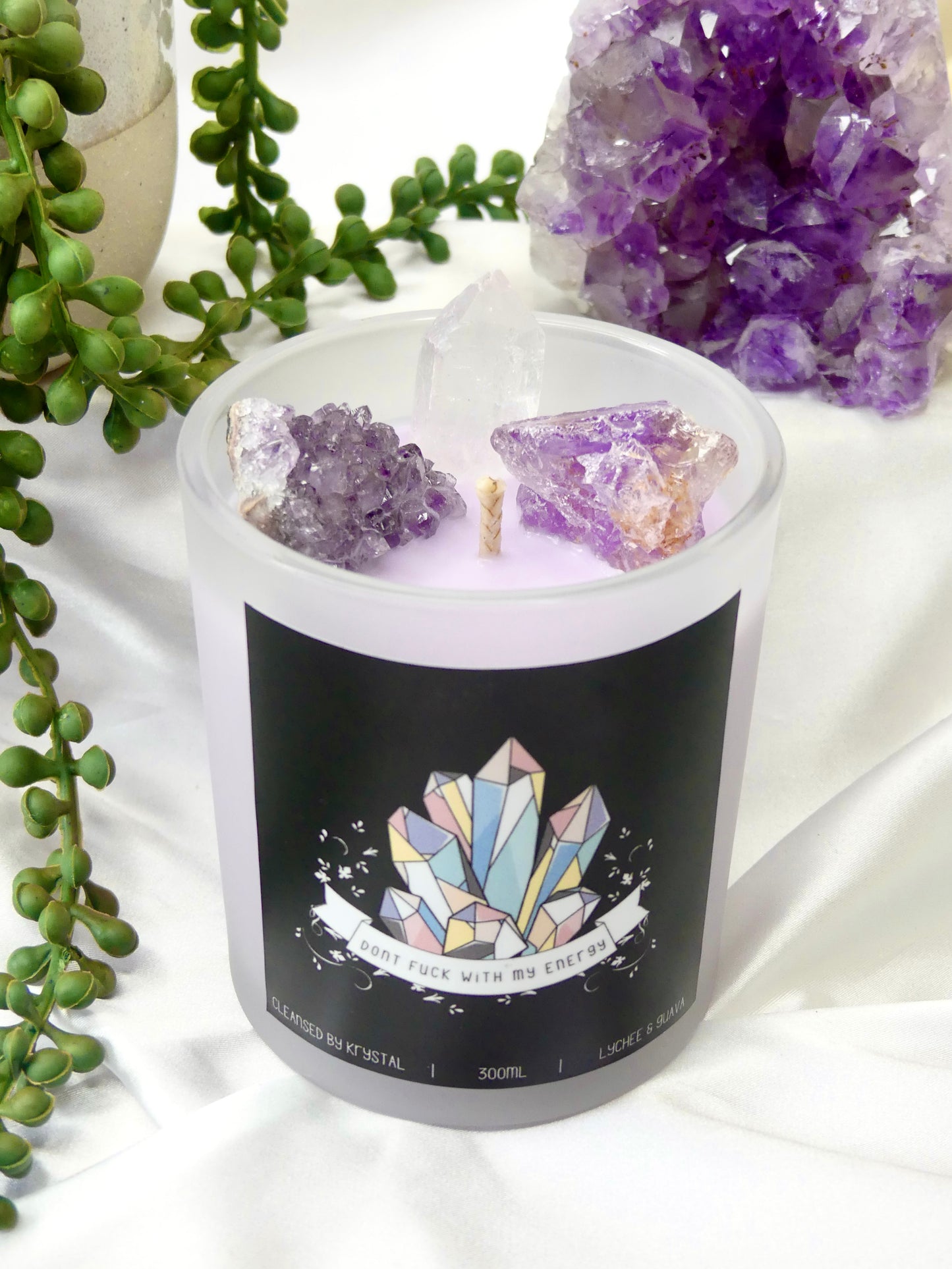 Don’t Fuck With My Energy Crystal Candle