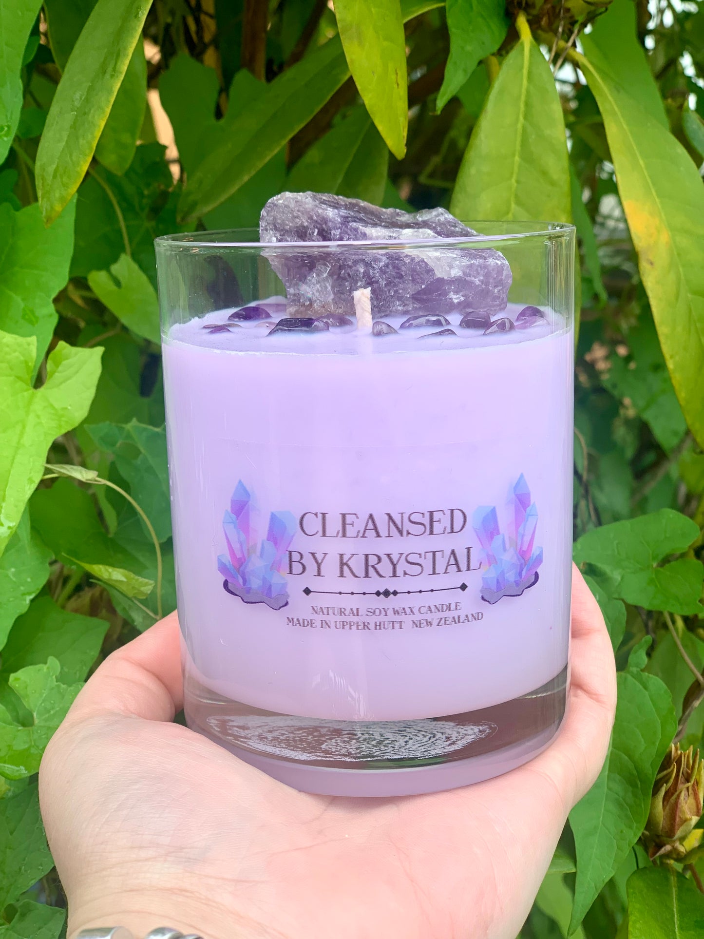 Amethyst Crystal Candle