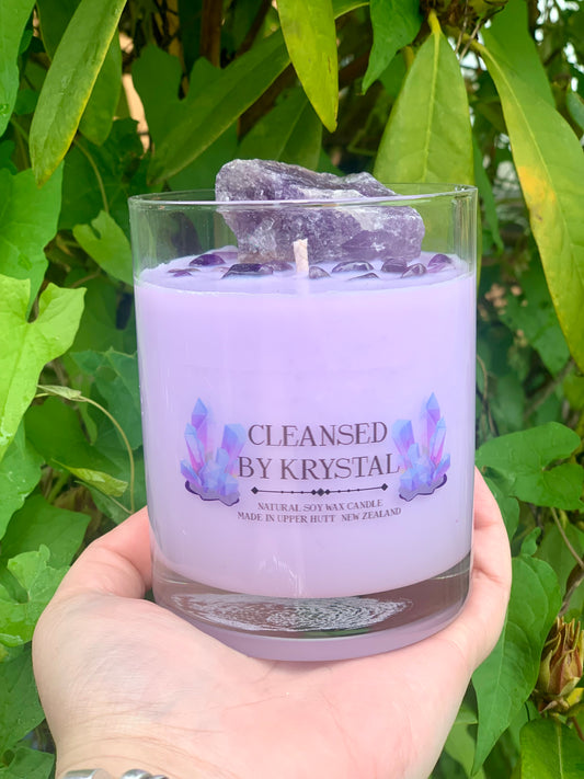 Amethyst Crystal Candle