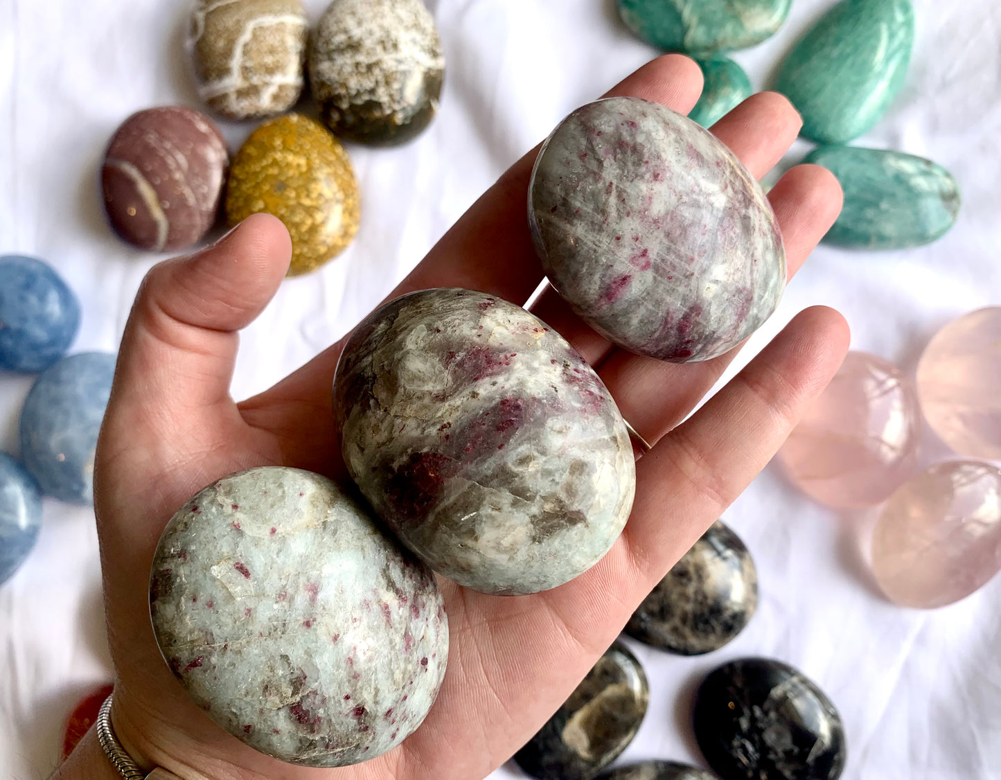 Rubilite Palm Stones