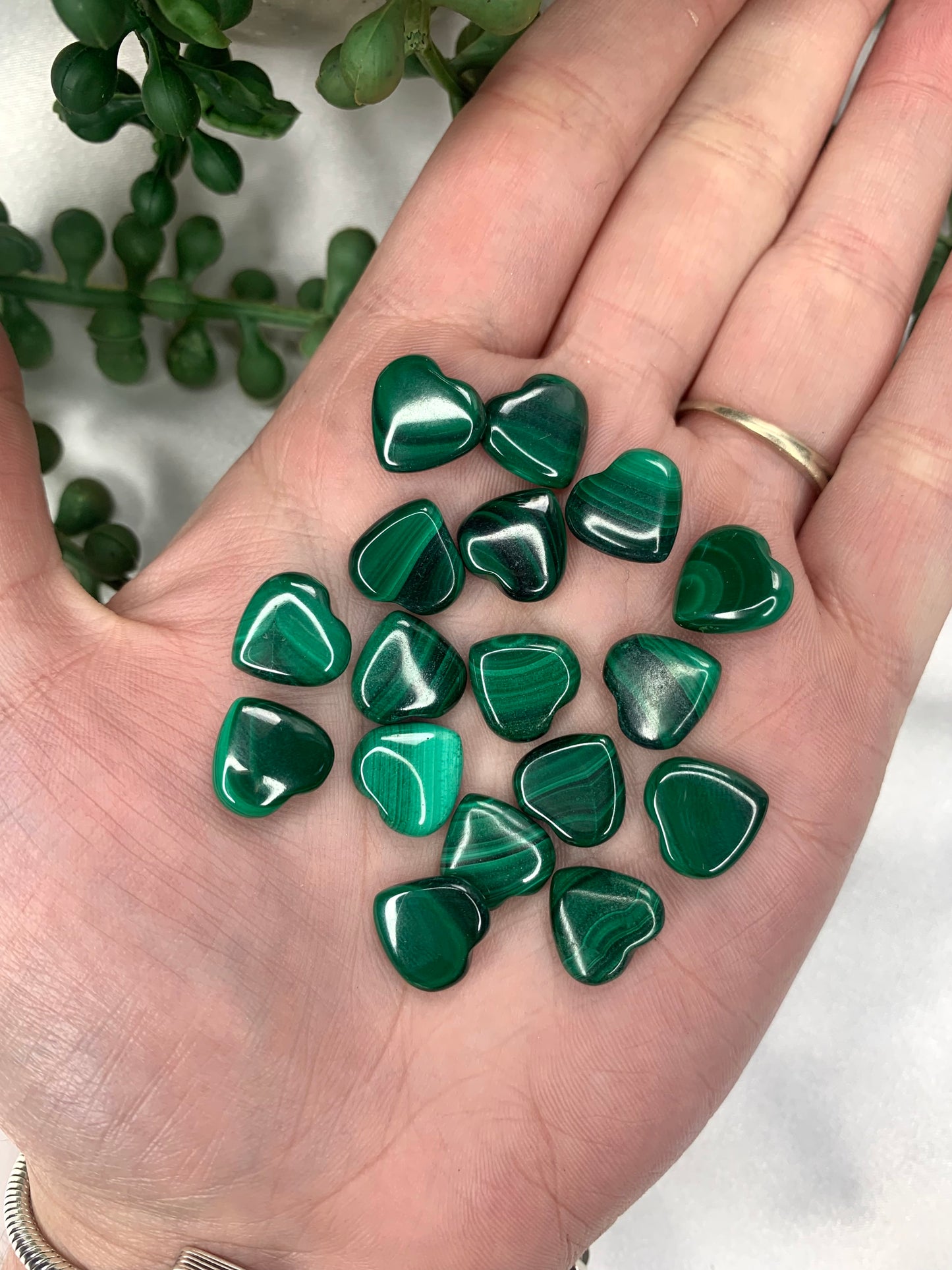 Malachite Mini Hearts