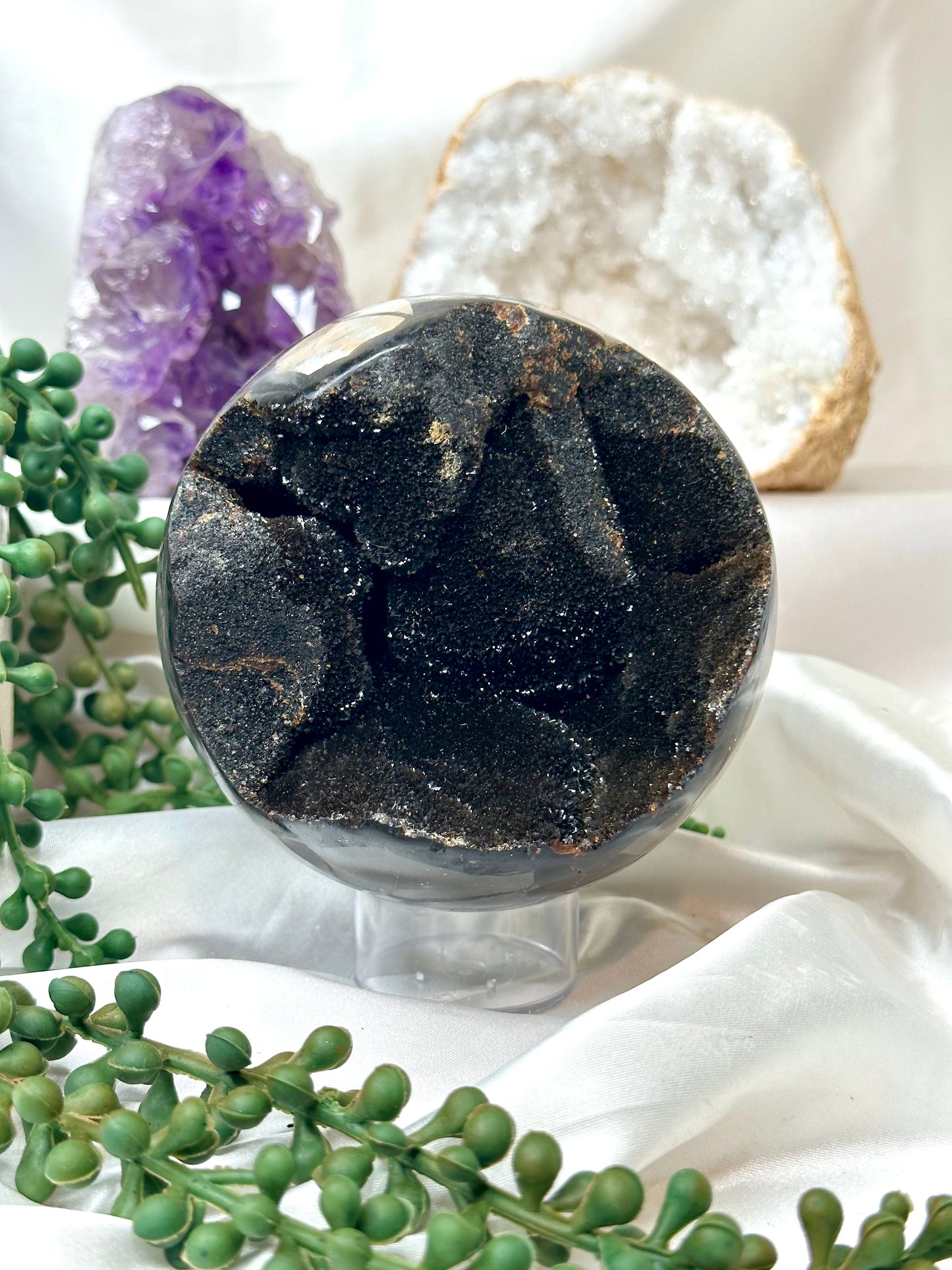 Black Septarian Sphere