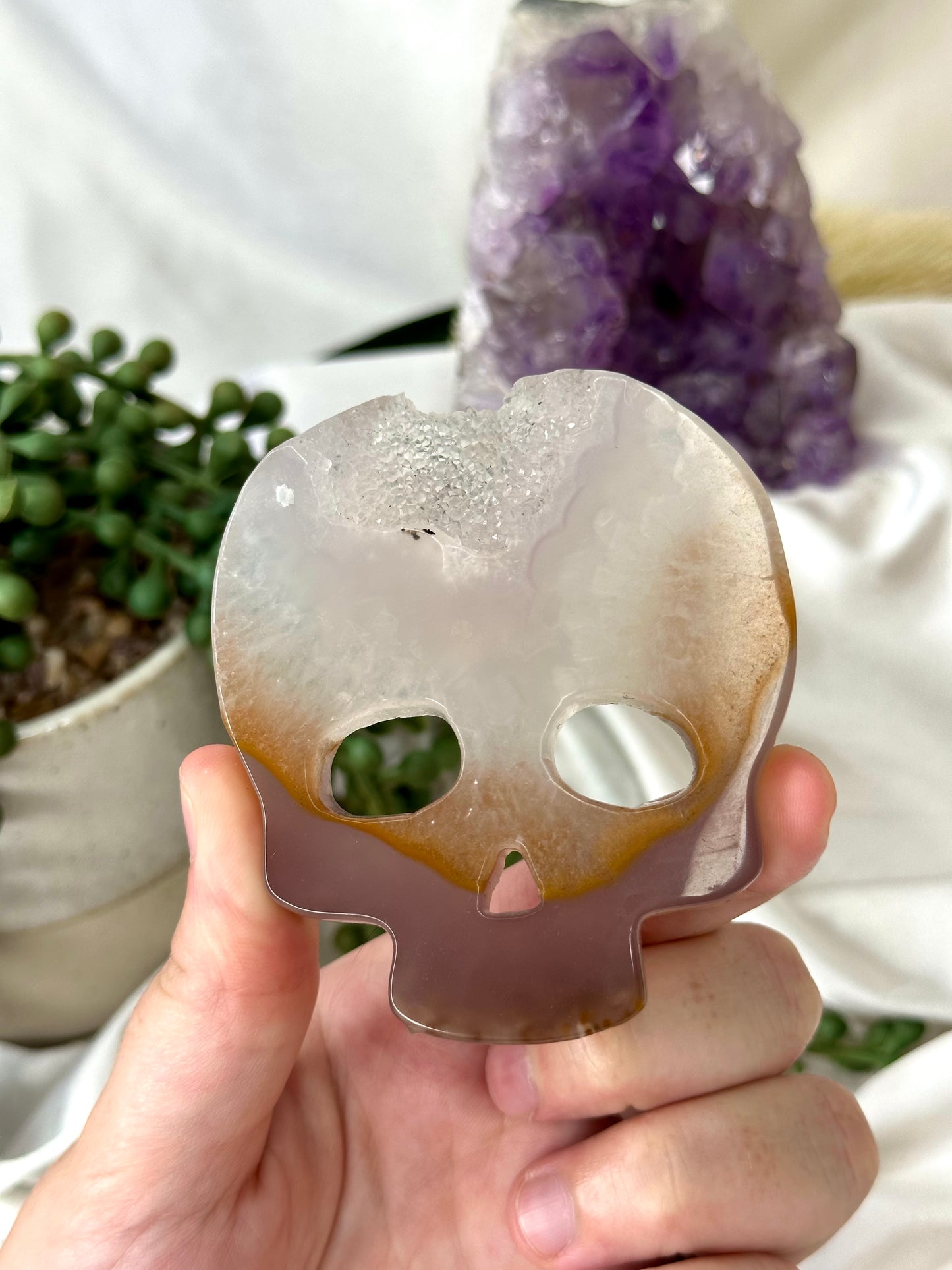 Druzy Agate Skull (2)