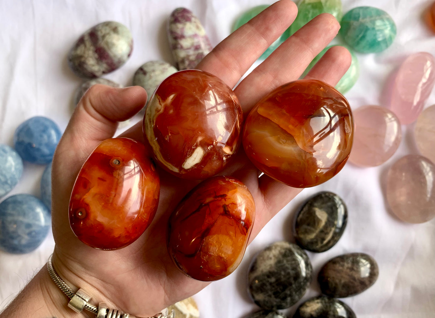 Carnelian Palm Stones