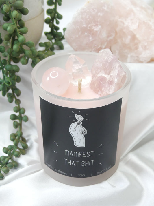 Manifest That Shit Crystal Candle