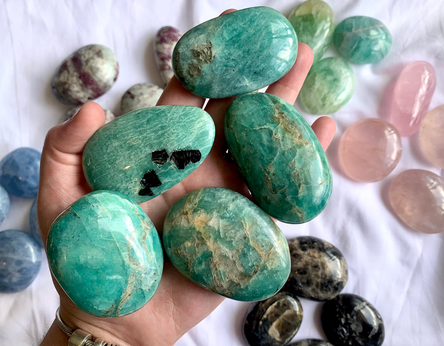 Amazonite Palm Stones